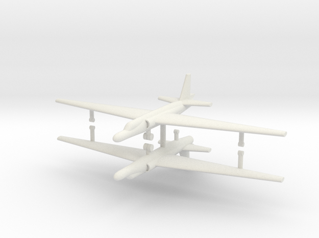 1/500 U-2A Reconnaissance Aircraft (x2) in White Natural Versatile Plastic