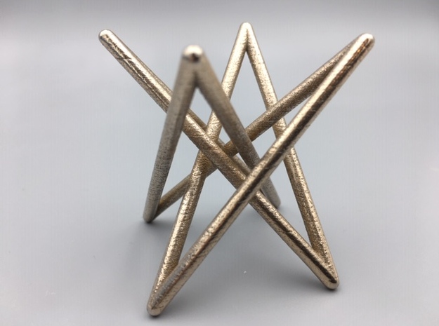 Steel Hyperboloid Stick Knot in Polished Bronzed-Silver Steel