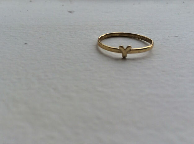 Y Ring in Polished Brass