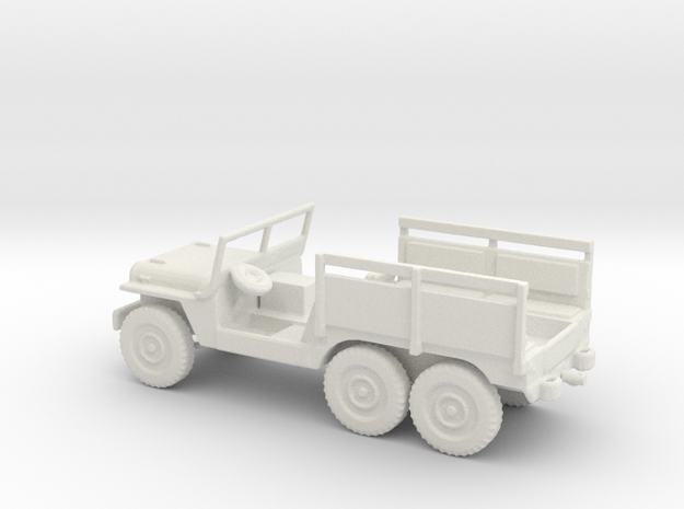 1/87 Scale 6x6 Jeep MT Ambulance in White Natural Versatile Plastic