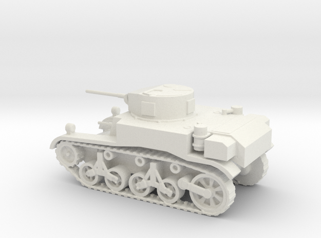 1/87 Scale M3A1 Light Tank in White Natural Versatile Plastic