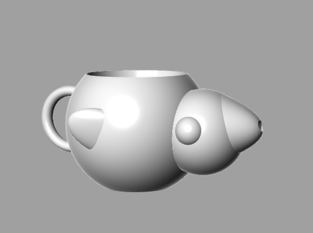Duck design teapot in White Natural Versatile Plastic: Medium