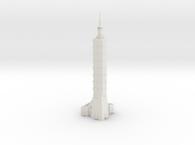 Taipei 101 in White Natural Versatile Plastic