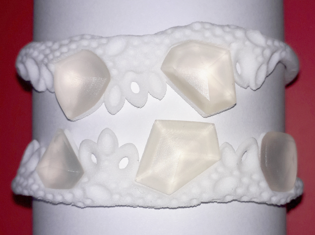 Cosplay Club Cuff Crystals in White Natural Versatile Plastic: Extra Small