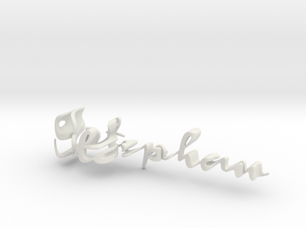 3dWordFlip: Stephan/Diana in White Natural Versatile Plastic