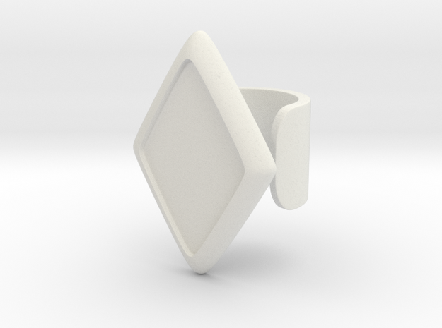Black Rhombus Cosplay Ring (Club Scene) in White Natural Versatile Plastic: 1.5 / 40.5