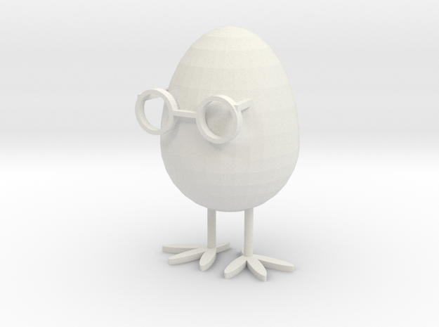 Glasses Chicken (GC) in White Natural Versatile Plastic: Medium