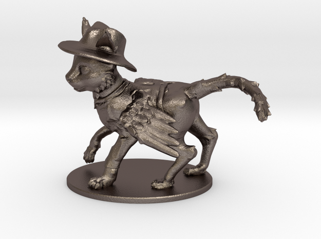 Ponyfinder Prototype - Purrsian Figure (metal) in Polished Bronzed Silver Steel