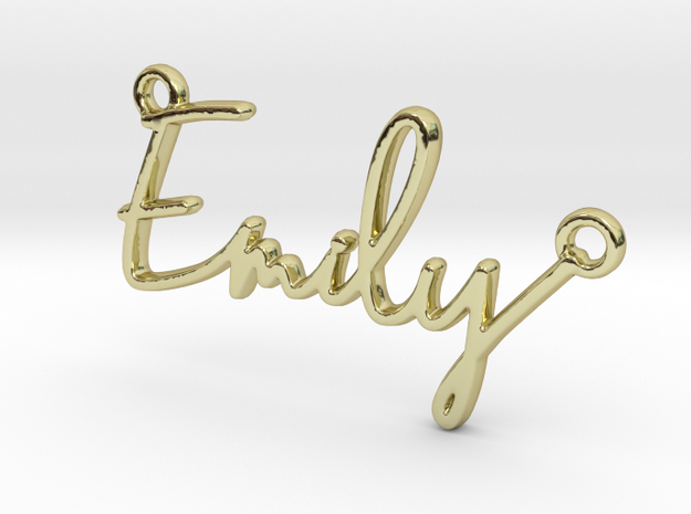 Emily Script First Name Pendant in 18k Gold Plated Brass