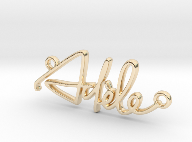 Adèle Script First Name Pendant in 14k Gold Plated Brass