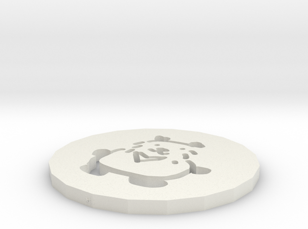 Coaster bear in White Natural Versatile Plastic: Medium