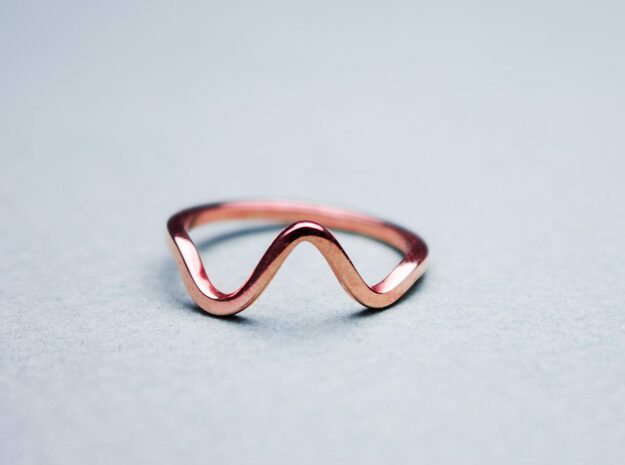 Wave Ring in 18k Gold Plated Brass: Small