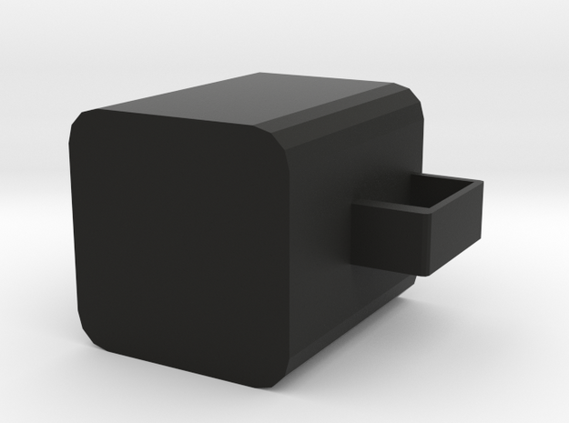 Square cup in Black Natural Versatile Plastic: Extra Small