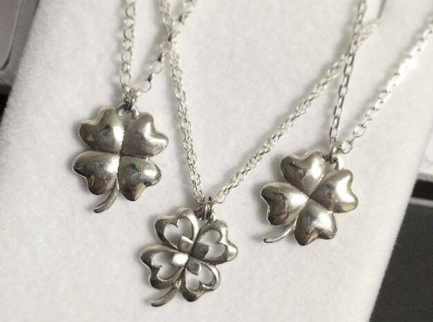 4 Leaf Clover Charm (with Cut-Out) in Polished Silver