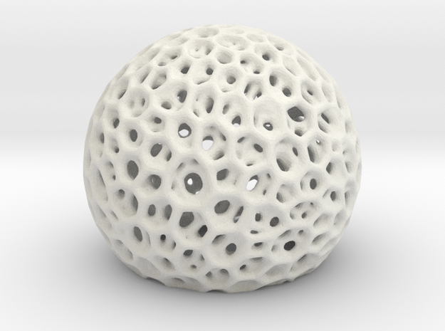 sphere voronoi lamp in White Natural Versatile Plastic
