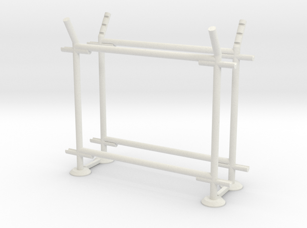 10' Straight Fence Frame, 1-Bay (2 ea.) in White Natural Versatile Plastic: 1:87 - HO