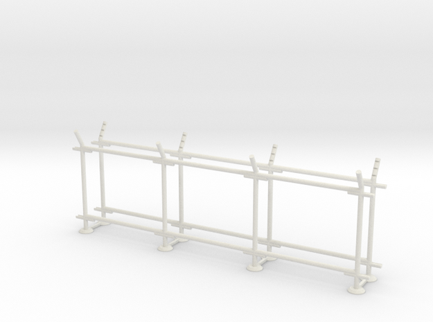 10' Straight Fence Frame, 3-Bay (2 ea.) in White Natural Versatile Plastic: 1:87 - HO