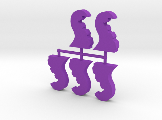25mm Tentacles, 5-set in Purple Processed Versatile Plastic