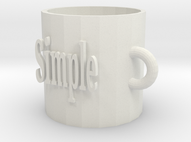 Cup in White Natural Versatile Plastic: Small
