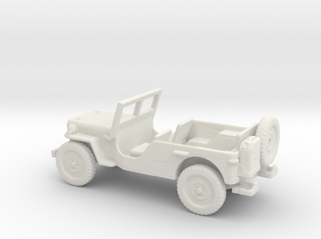 1/72 Scale MB Jeep LWB Assembly in White Natural Versatile Plastic