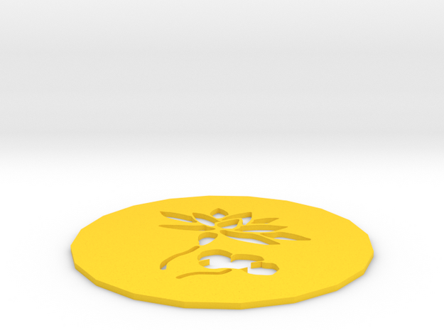 Lotus coaster in Yellow Processed Versatile Plastic