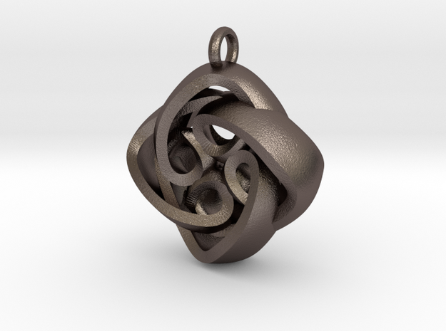 Celtic Knot in Polished Bronzed-Silver Steel