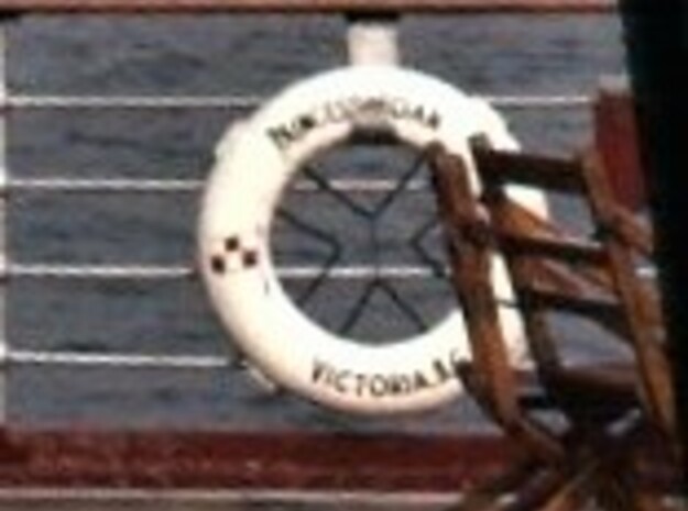 30" Life buoy ring on hook x 16 in Clear Ultra Fine Detail Plastic