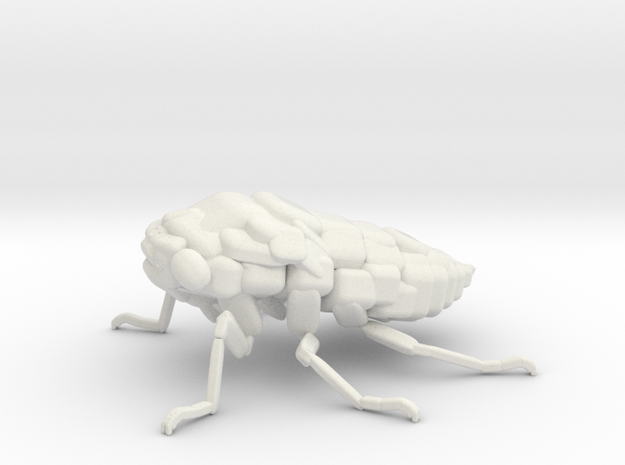Cicada! The Somewhat Square-ish Sculpture in White Natural Versatile Plastic