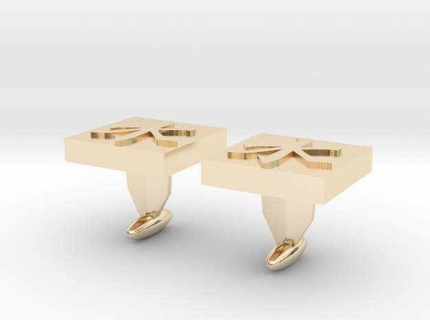​Confucianism Cuff Links in 14k Gold Plated Brass