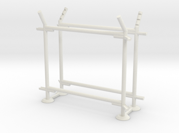 10' Fence Frame - 45 deg R/In (2 ea.) in White Natural Versatile Plastic: 1:87 - HO