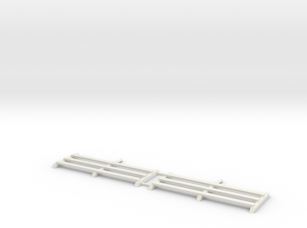 Wood Rail Fence - Female Splice (2 ea.) in White Natural Versatile Plastic: 1:87 - HO