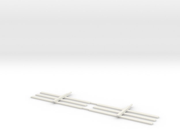 Wood Rail Fence - Male Splice (2 ea.) in White Natural Versatile Plastic: 1:87 - HO