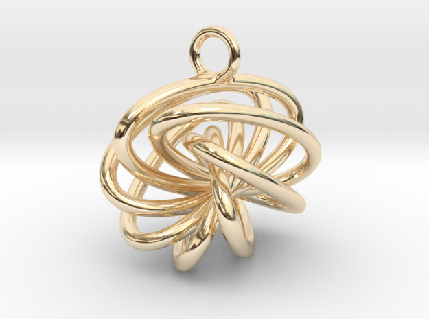 7-Knot Earring 15mm wide in 14k Gold Plated Brass