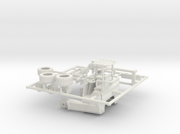 1/50th Moffett type Piggyback forklift for flatbed in White Natural Versatile Plastic