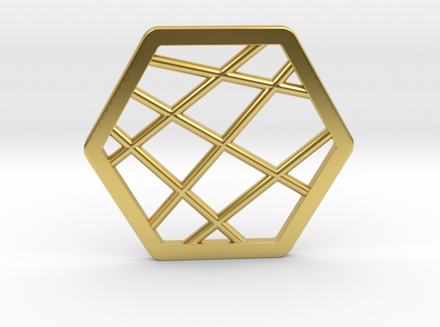Hex Pendant in Polished Brass