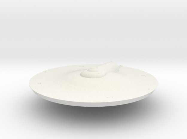 2500 TOS Saucer v9 in White Natural Versatile Plastic