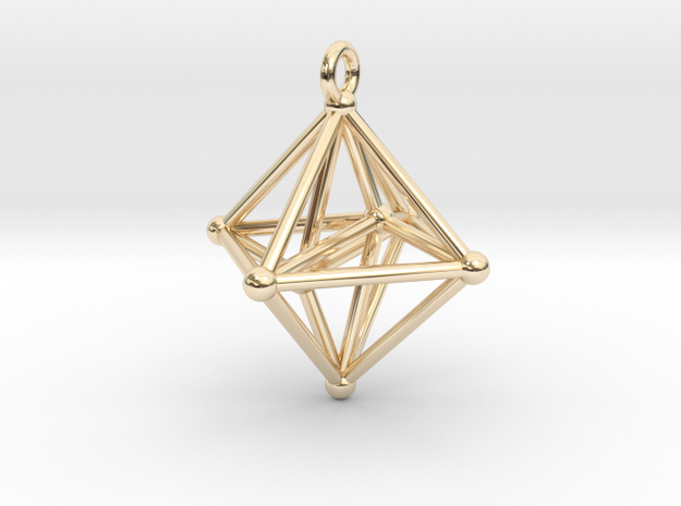 Hyperoctahedron Pendant in 14k Gold Plated Brass