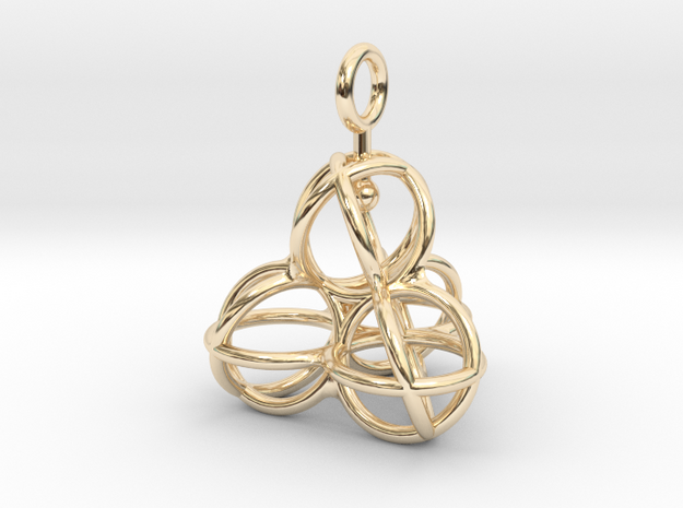 Tetrahedron Balls earring with interlock hook ring in 14k Gold Plated Brass