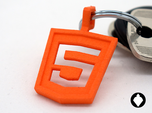 HTML 5 Keychain in Orange Processed Versatile Plastic