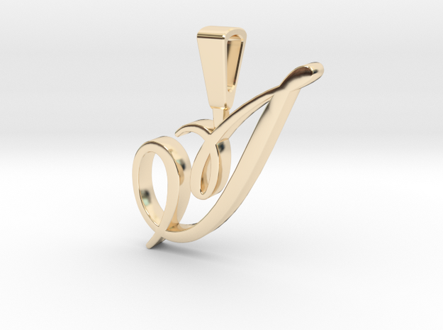 INITIAL PENDANT I in 14k Gold Plated Brass
