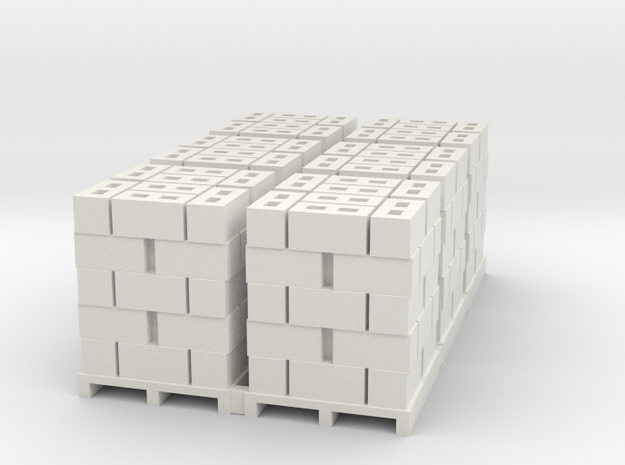 Pallet Of Cinder Blocks Hollow 5 High 6 Pack 1-87  in White Natural Versatile Plastic