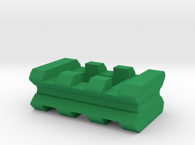 Back-to-Back Weaver Rails Adapter (3 Slots 0.5" To in Green Processed Versatile Plastic