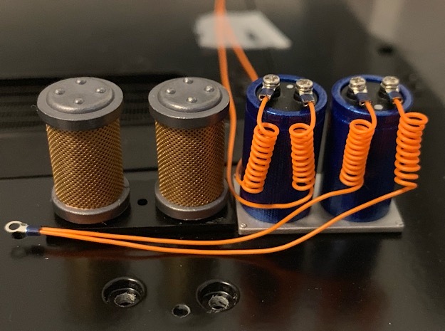 1:8 BTTF DeLorean blue capacitors in Smoothest Fine Detail Plastic