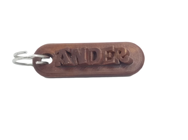 ANDER Personalized keychain embossed letters in White Natural Versatile Plastic