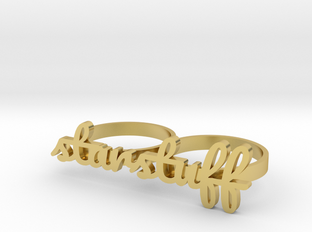 starstuff knuckle ring (size 9) in Polished Brass