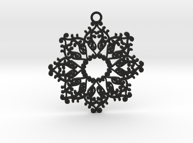 Ornamental pendant no.4 in Black Natural Versatile Plastic