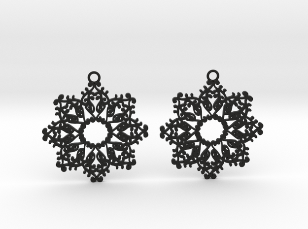 Ornamental earrings no.4 in Black Natural Versatile Plastic