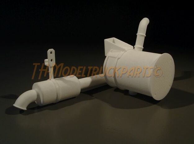 THM 00.5202 Exhaust pipe rear Tamiya Volvo FH12 in White Processed Versatile Plastic