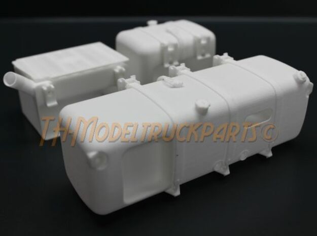 THM 00.3109-TL Fuel tank left Tamiya Actros in White Processed Versatile Plastic