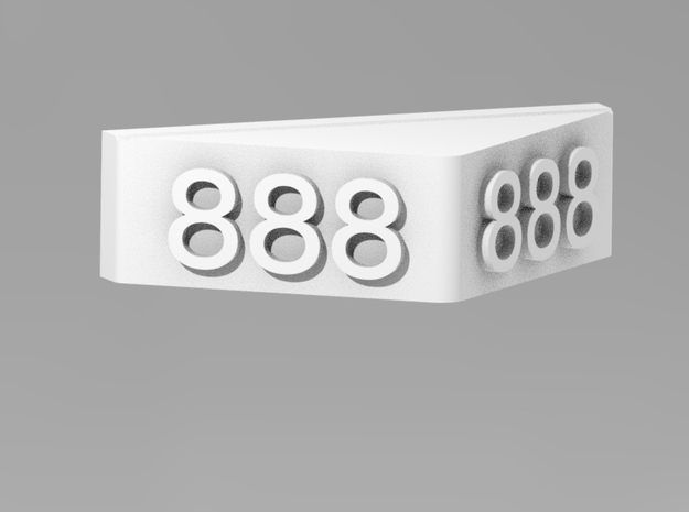 3D apartment number in White Natural Versatile Plastic